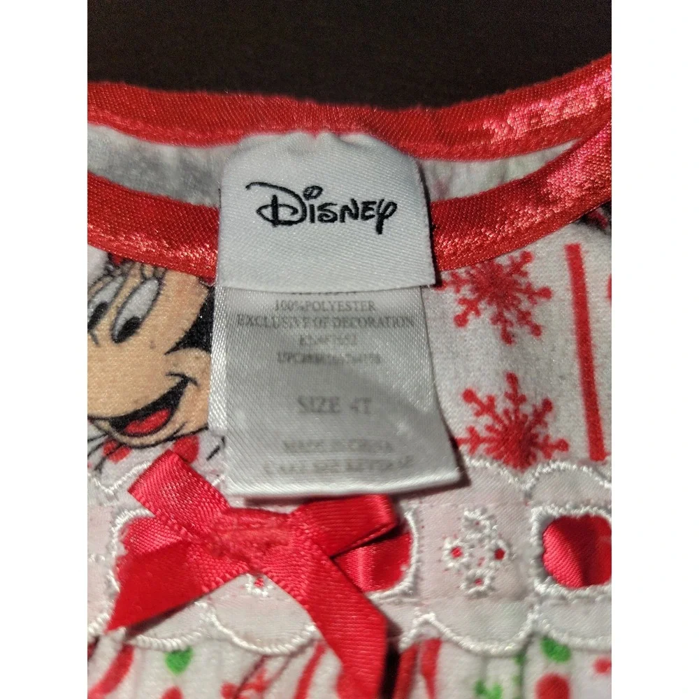 Disney minnie mouse nightgown holiday Christmas pajamas size‎ 4t - Picture 4 of 4